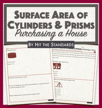 Preview of Surface Area of Cylinders & Prisms: Buying a House w Google Distance Learning