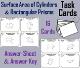 Surface Area of Cylinders and Rectangular Prisms Task Card