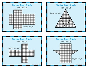 Surface Area of Nets Task Cards Prisms and Pyramids by Amy ...