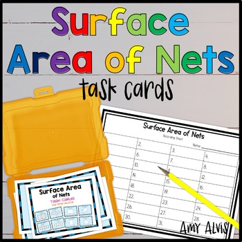 Preview of Surface Area of Nets Task Cards Prisms and Pyramids