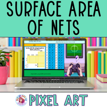 Preview of Surface Area of Nets | Surface Area of Pyramids and Prisms Pixel Art | 6.G.4