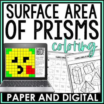 Preview of Surface Area of Prisms Activity Coloring Worksheet