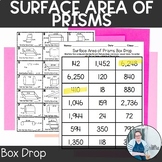 Surface Area of Prisms Box Drop TEKS 8.7B Math Game Activi