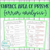 Surface Area of Prisms Error Analysis