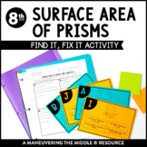 Surface Area of Prisms Error Analysis Activity | TEKS Surf