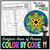 Surface Area of Prisms Math Color By Number or Quiz