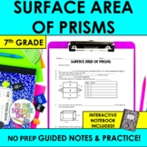 Surface Area of Prisms Notes & Practice | Guided Notes + I