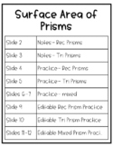 Surface Area of Prisms Notes + Practice 
