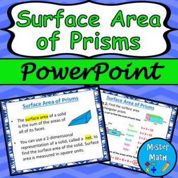 Preview of Surface Area of Prisms PowerPoint Lesson
