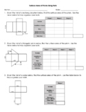 Surface Area of Prisms Using Nets Worksheet