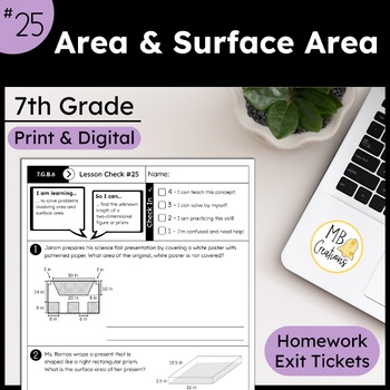 Preview of Area of Composite Figures and Surface Area of Prisms L25 7th Grade iReady Math