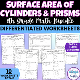 Surface Area of Prisms and Cylinders Differentiated Worksh