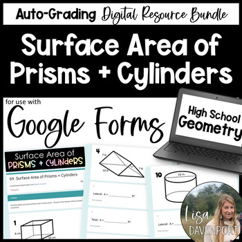 Surface Area of Prisms and Cylinders Google Forms Homework by Lisa ...