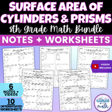 Surface Area of Prisms and Cylinders Guided Notes Lessons 