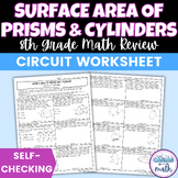 Surface Area of Prisms and Cylinders Worksheet Self Checki