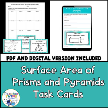 Preview of Digital Surface Area of Prisms and Pyramids Task Cards