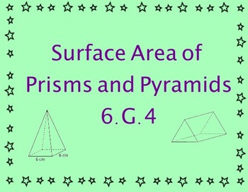 Preview of 6.G.4  Surface Area of Prisms and Pyramids Lesson