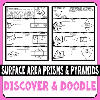 Preview of Surface Area of Prisms and Pyramids Using Nets Discover & Doodle