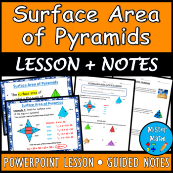 Preview of Surface Area of Pyramids PPT & Guided Notes BUNDLE