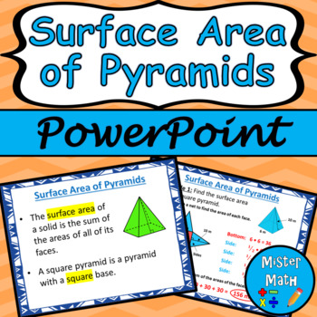 Preview of Surface Area of Pyramids PowerPoint Lesson