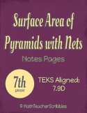 Surface Area of Pyramids Using Nets - Note Pages