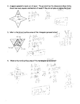 lesson 7 homework practice surface area of pyramids answer key