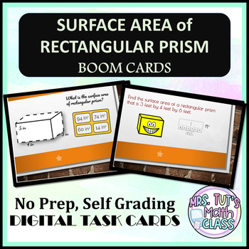 Preview of Surface Area of Rectangular Prism Digital Task Cards- Boom Cards- #covid19