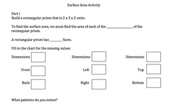 Preview of Surface Area of Rectangular Prisms Activity Bundle