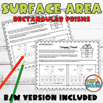 Surface Area of Rectangular Prisms | Christmas Math by Keep On Growing