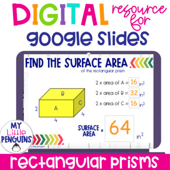 Preview of Surface Area of Rectangular Prisms & Cubes Digital Google Slides
