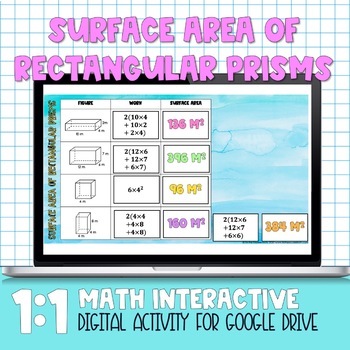 Preview of Surface Area of Rectangular Prisms Digital Practice Activity