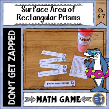 Preview of Surface Area of Rectangular Prisms Don't Get ZAPPED Partner Math Game Review