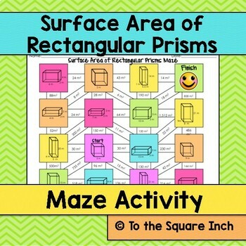 Preview of Surface Area of Rectangular Prisms Maze