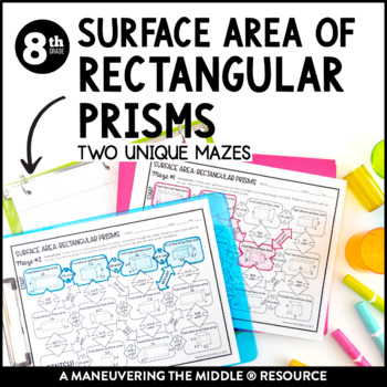 Surface Area Of Rectangular Prisms: Mazes By Maneuvering The Middle