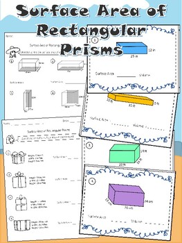 Preview of Surface Area of Rectangular Prisms Worksheets