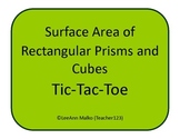 Surface Area of Rectangular Prisms and Cubes Tic-Tac-Toe