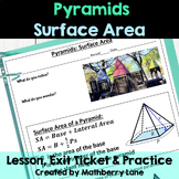 Surface Area of Pyramids Lesson Exit Ticket Practice Works