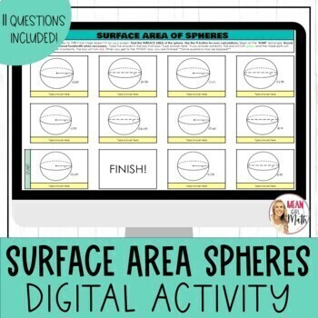 Preview of Surface Area of Spheres Digital Activity