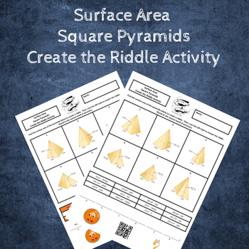 Preview of Surface Area of Square Pyramids Create the Riddle Activity