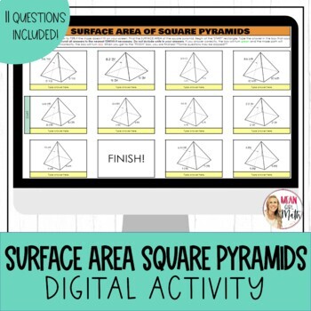 Preview of Surface Area of Square Pyramids Digital Activity