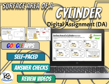 Preview of Surface Area of a Cylinder  - Digital & Printable Assignment