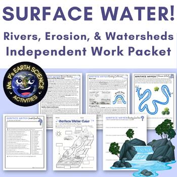Preview of Surface Water (Rivers, Watersheds, and Erosion) Independent Worksheet Packet