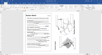 Preview of Surface Water & Watershed - Guided Notes