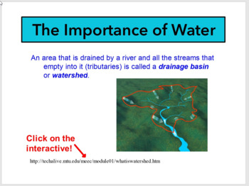 Preview of Surface Water & Watersheds Presentation - Flipchart