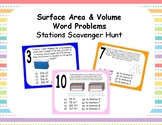 Surface area and volume word problems scavenger hunt