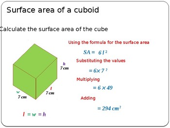 how to calculate the surface area of a cuboid