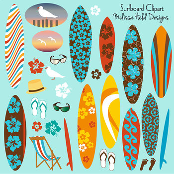 Surfboard Clipart By Scrapster By Melissa Held Designs Tpt