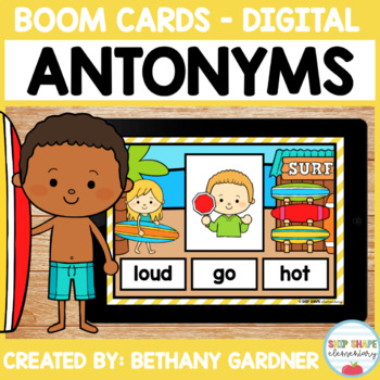 Surfing Antonyms/Opposites - Boom Cards - Distance Learning by Bethany ...