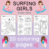 Coloring Pages for Kids - Surfing Girls