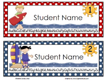 Surfing Kids Editable Name s By Sailing Through 1st Grade Tpt